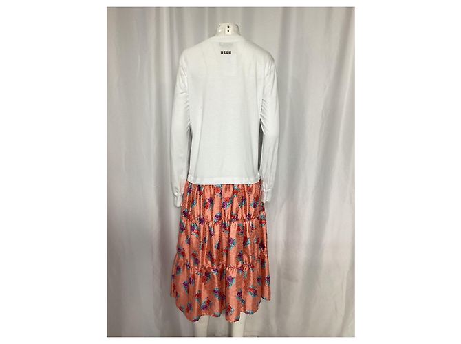 Abito midi a maniche lunghe con stampa floreale MSGM in poliestere multicolore - vista 9