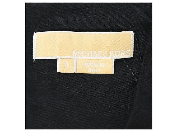 Vestido midi com decote em V Michael Kors em poliéster preto - vista 4