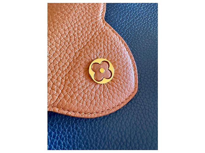 Louis Vuitton Capucines BB Borsa in pelle blu e caramello Marrone chiaro Blu navy - vista 3