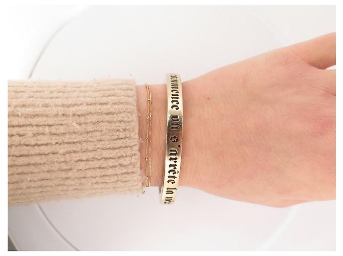 BRACCIALE CHANEL COCO JONC IL LUSSO È UNA NECESSITÀ BRACCIALETTO DORATO D'oro - vista 9