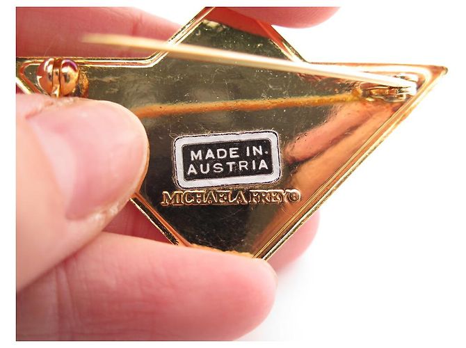 Autre Marque LOTTO MICHAELA FREY FREYWILLE ORECCHINI OVALI + BROCCHE IN EMAIL D'oro - vista 15