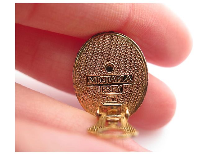 Autre Marque LOTTO MICHAELA FREY FREYWILLE ORECCHINI OVALI + BROCCHE IN EMAIL D'oro - vista 6
