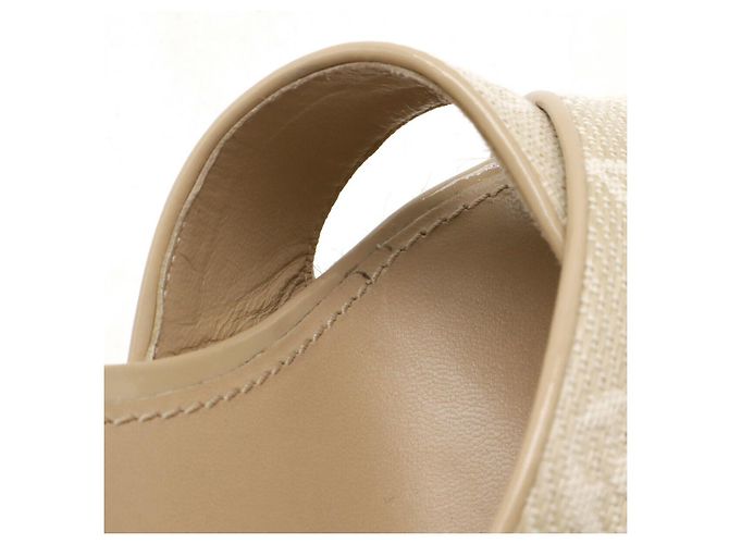 Sandálias de cunha em tecido Monogram Starboard da Louis Vuitton Bege - vista 8