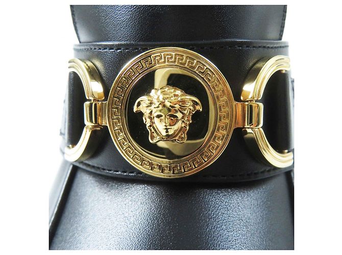 Zapatos de tacón plataforma de cuero metálico Medusa de Versace - vista 6