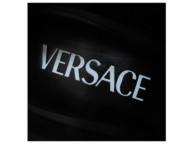 Zapatos de tacón plataforma de cuero metálico Medusa de Versace - vista 7