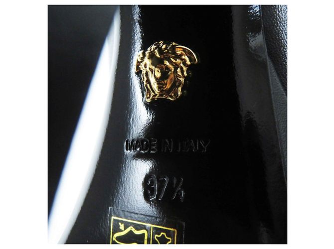 Zapatos de tacón plataforma de cuero metálico Medusa de Versace - vista 8