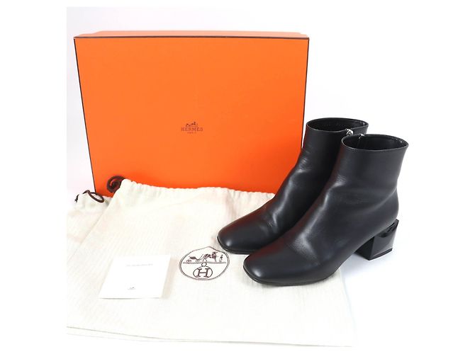 Hermès Schwarze Medor HERMES Leder Stiefeletten - Ansicht 2