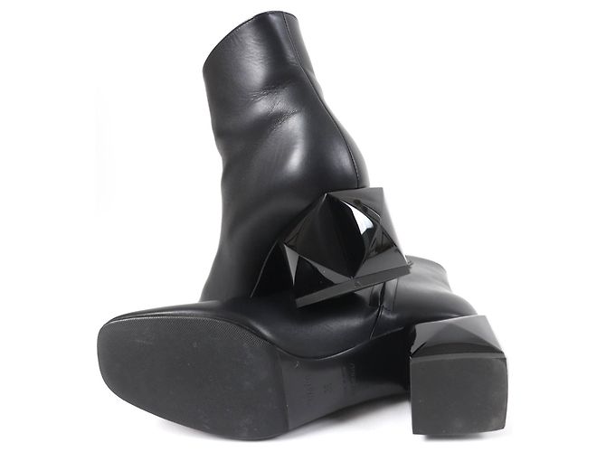 Hermès Schwarze Medor HERMES Leder Stiefeletten - Ansicht 6