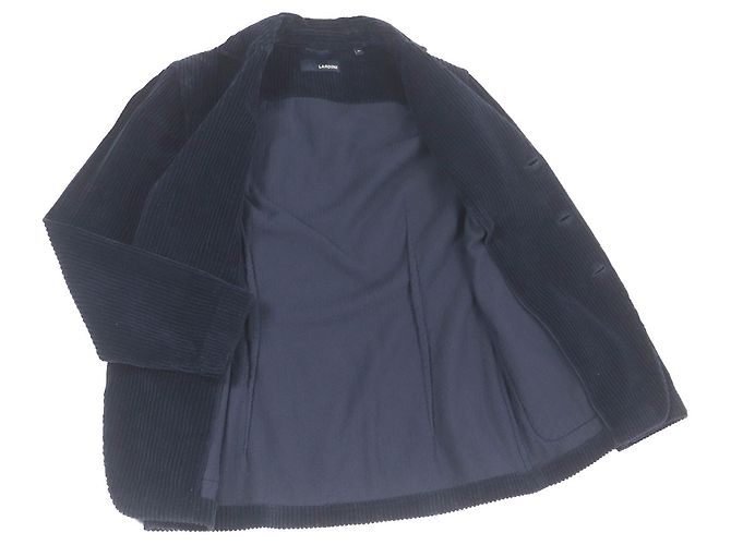 Autre Marque Chaqueta a medida de pana de algodón LARDINI azul marino M - vista 3