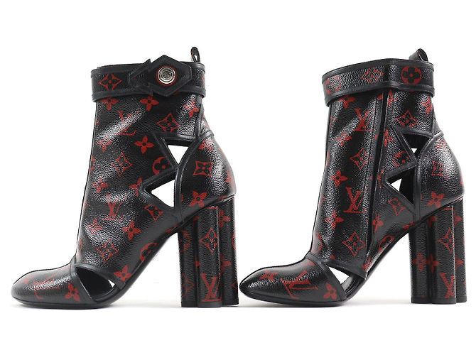 Botas de tacón de tobillo Monogram Rouge Flower Louis Vuitton - vista 3