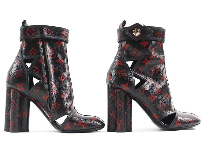 Botas de tacón de tobillo Monogram Rouge Flower Louis Vuitton - vista 4