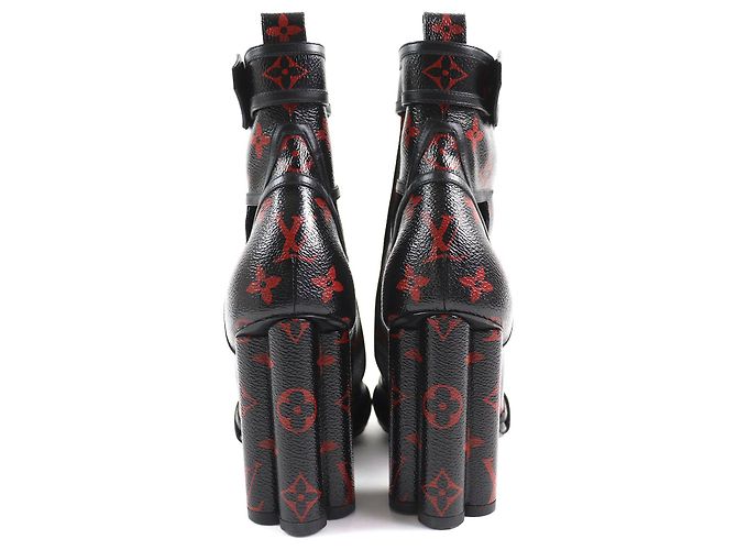 Botas de tacón de tobillo Monogram Rouge Flower Louis Vuitton - vista 6