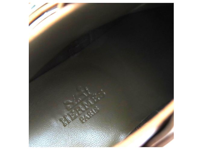Hermès Botas curtas de couro com fivela Hermes Kelly 37 - vista 11