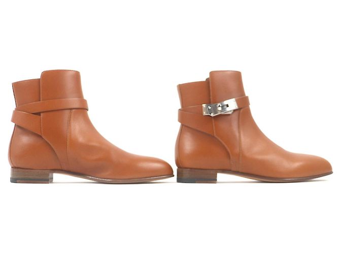 Hermès Botas curtas de couro com fivela Hermes Kelly 37 - vista 4