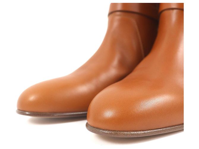 Hermès Botas curtas de couro com fivela Hermes Kelly 37 - vista 5