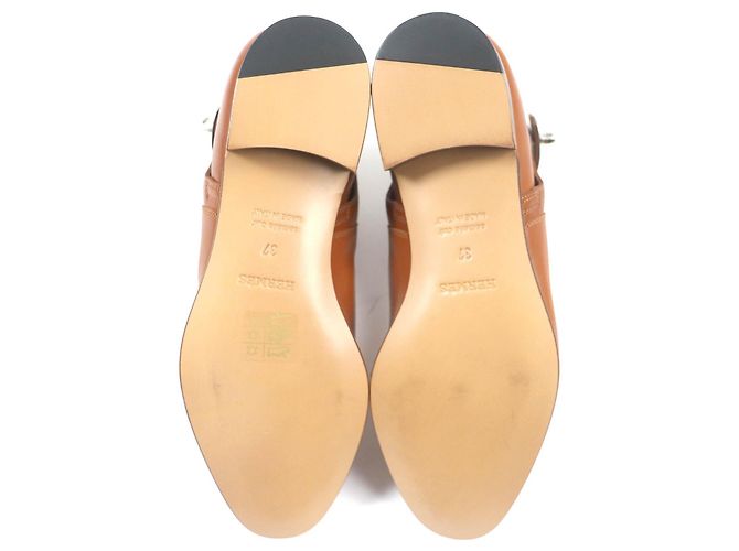 Hermès Botas curtas de couro com fivela Hermes Kelly 37 - vista 8