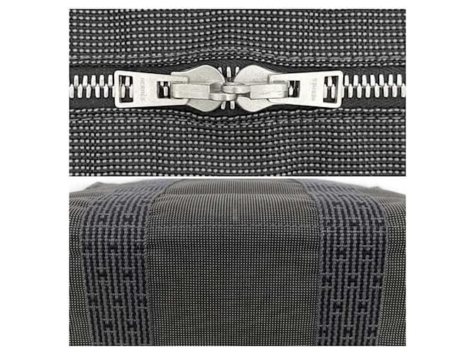 Hermès Hermes graue Canvas-Tasche Braun - Ansicht 10