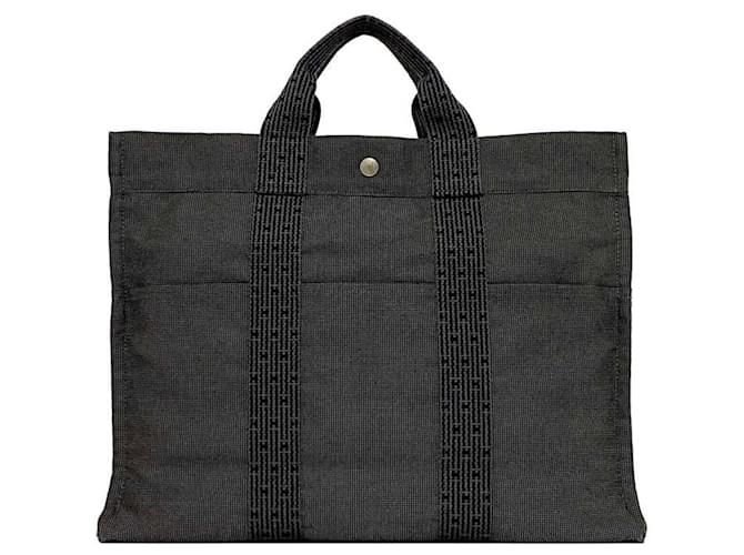 Hermès Hermes graue Canvas-Tasche Braun - Ansicht 2