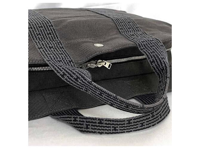 Hermès Hermes graue Canvas-Tasche Braun - Ansicht 8