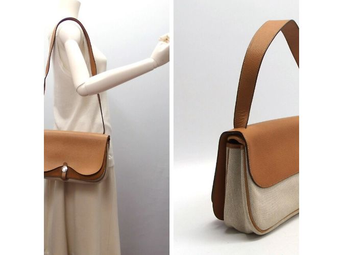 Borsa a spalla Vacheriese PM Colorado di Hermès Beige - vista 3
