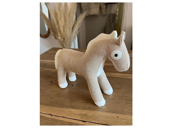 Peluche Cheval Hermès Epopée Beige Coton - vue 4