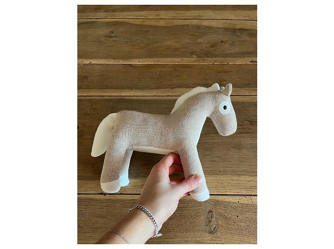 Peluche Cheval Hermès Epopée Beige Coton - vue 7