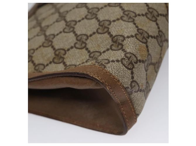 GUCCI GG Supreme Web Sherry Line Clutch Bag PVC Beige Rosso 89 01 033 Auth ep6982 - vista 11