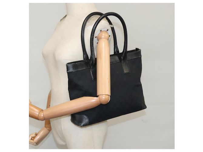 Bolso de mano de lona GG Gucci negro 33890 Auth ep7056 - vista 20