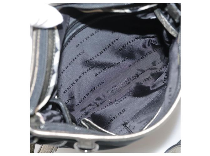 Borsa a Spalla BURBERRY in Nylon e Pelle Nera Auth ti2478 Nero - vista 11