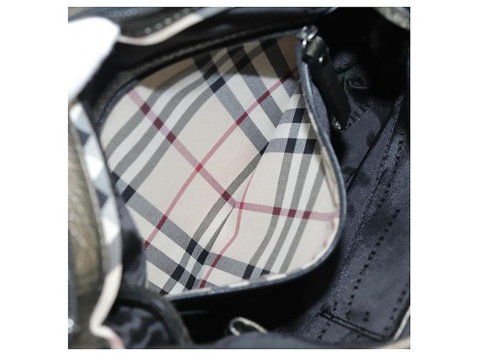 Borsa a Spalla BURBERRY in Nylon e Pelle Nera Auth ti2478 Nero - vista 12