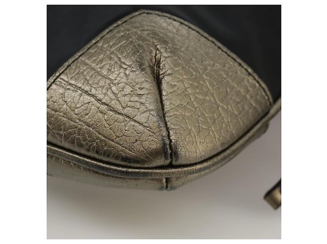 Borsa a Spalla BURBERRY in Nylon e Pelle Nera Auth ti2478 Nero - vista 16
