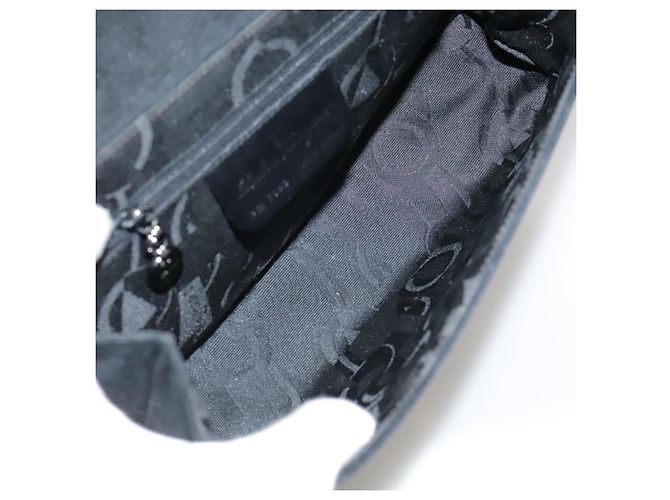 Bolsa de ombro Salvatore Ferragamo em camurça preta Auth hk1963 Preto - vista 11