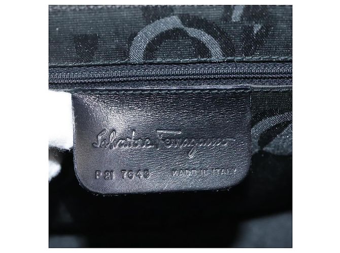Bolsa de ombro Salvatore Ferragamo em camurça preta Auth hk1963 Preto - vista 12