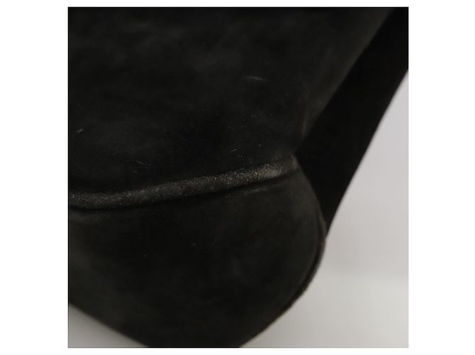 Bolsa de ombro Salvatore Ferragamo em camurça preta Auth hk1963 Preto - vista 14