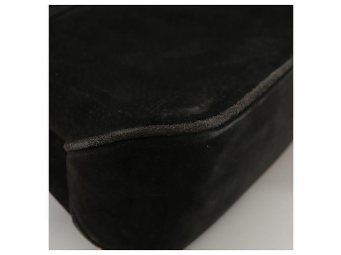 Bolsa de ombro Salvatore Ferragamo em camurça preta Auth hk1963 Preto - vista 15