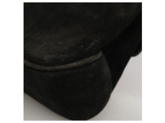 Bolsa de ombro Salvatore Ferragamo em camurça preta Auth hk1963 Preto - vista 16