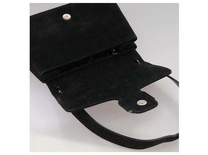 Bolsa de ombro Salvatore Ferragamo em camurça preta Auth hk1963 Preto - vista 18