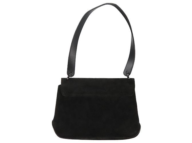 Bolsa de ombro Salvatore Ferragamo em camurça preta Auth hk1963 Preto - vista 2