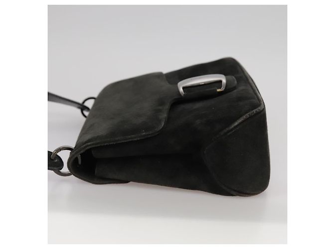 Bolsa de ombro Salvatore Ferragamo em camurça preta Auth hk1963 Preto - vista 3