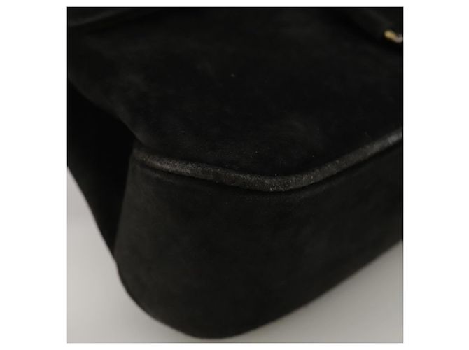 Bolsa de ombro Salvatore Ferragamo em camurça preta Auth hk1963 Preto - vista 9