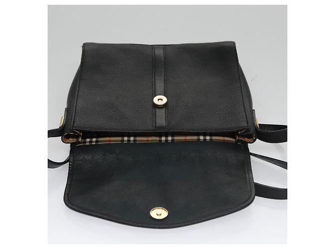 Autre Marque Borsa a Spalla Burberrys in Pelle Nera Auth yk16288 Nero - vista 10