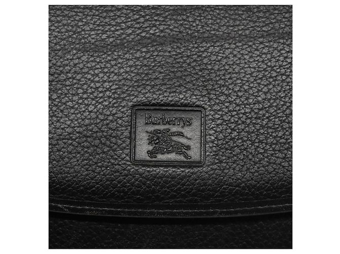 Autre Marque Borsa a spalla Burberrys in pelle nera Auth ep6980 Nero - vista 10
