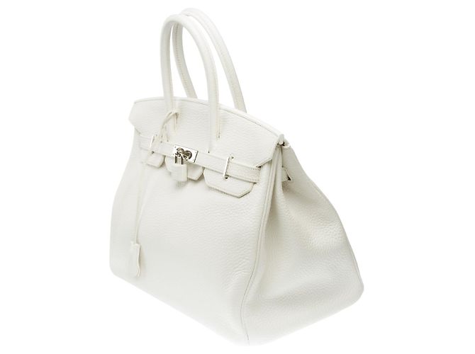 Hermès HERMES Birkin 35 Tasche aus Weißem Leder - 102293 - Ansicht 4