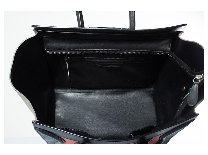 Luggage Céline Celine, Reisetasche aus dreifarbigen Leder Schwarz Orange - Ansicht 8