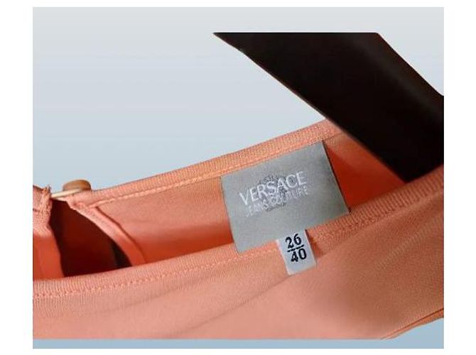 Wunderschönes Midi-Längen Cocktailkleid Versace Jeans Couture Größe S Koralle - Ansicht 2