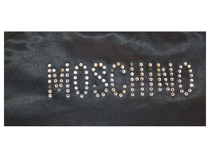Pochette Moschino in satin nero - vista 2