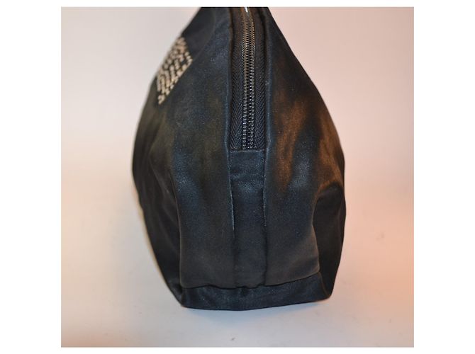 Pochette Moschino in satin nero - vista 3