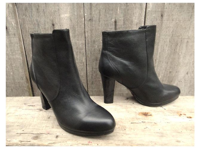Autre Marque Botines Mi-Mai de cuero negro - vista 2