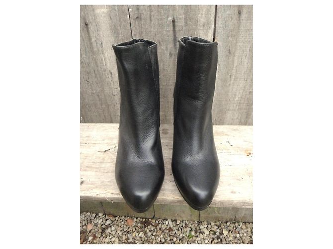 Autre Marque Botines Mi-Mai de cuero negro - vista 3