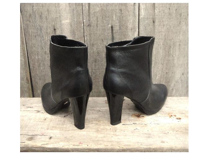 Autre Marque Botines Mi-Mai de cuero negro - vista 4